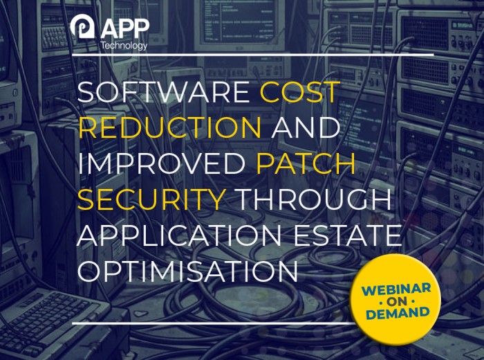 Software Cost Reduction and Improved Patch Security through Application Estate Optimisation